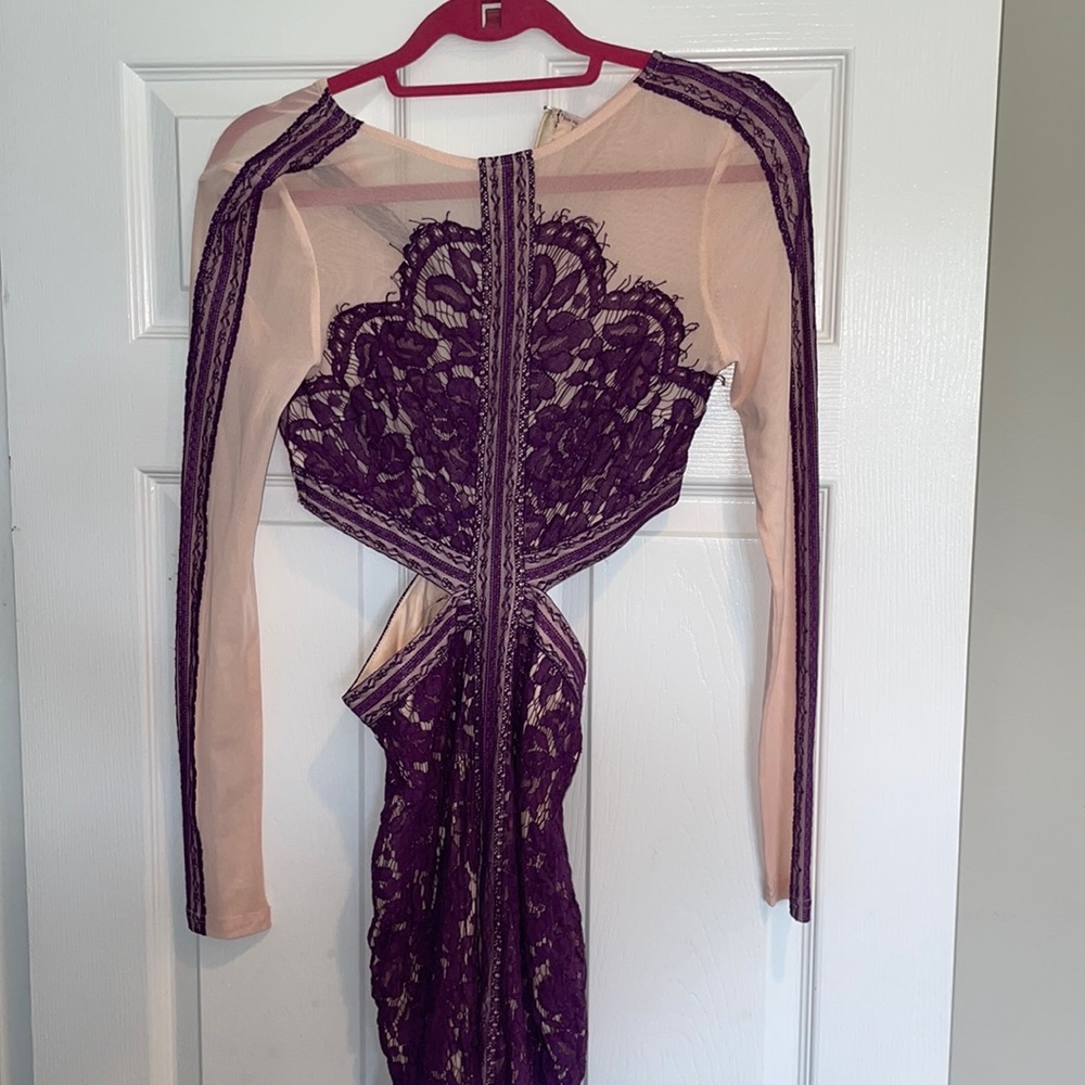 Really cool purple lace cut out mini dress